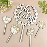 Cake Topper Holz Oh Baby Tortendeko Babyparty Cupcake Deko Baby Shower
