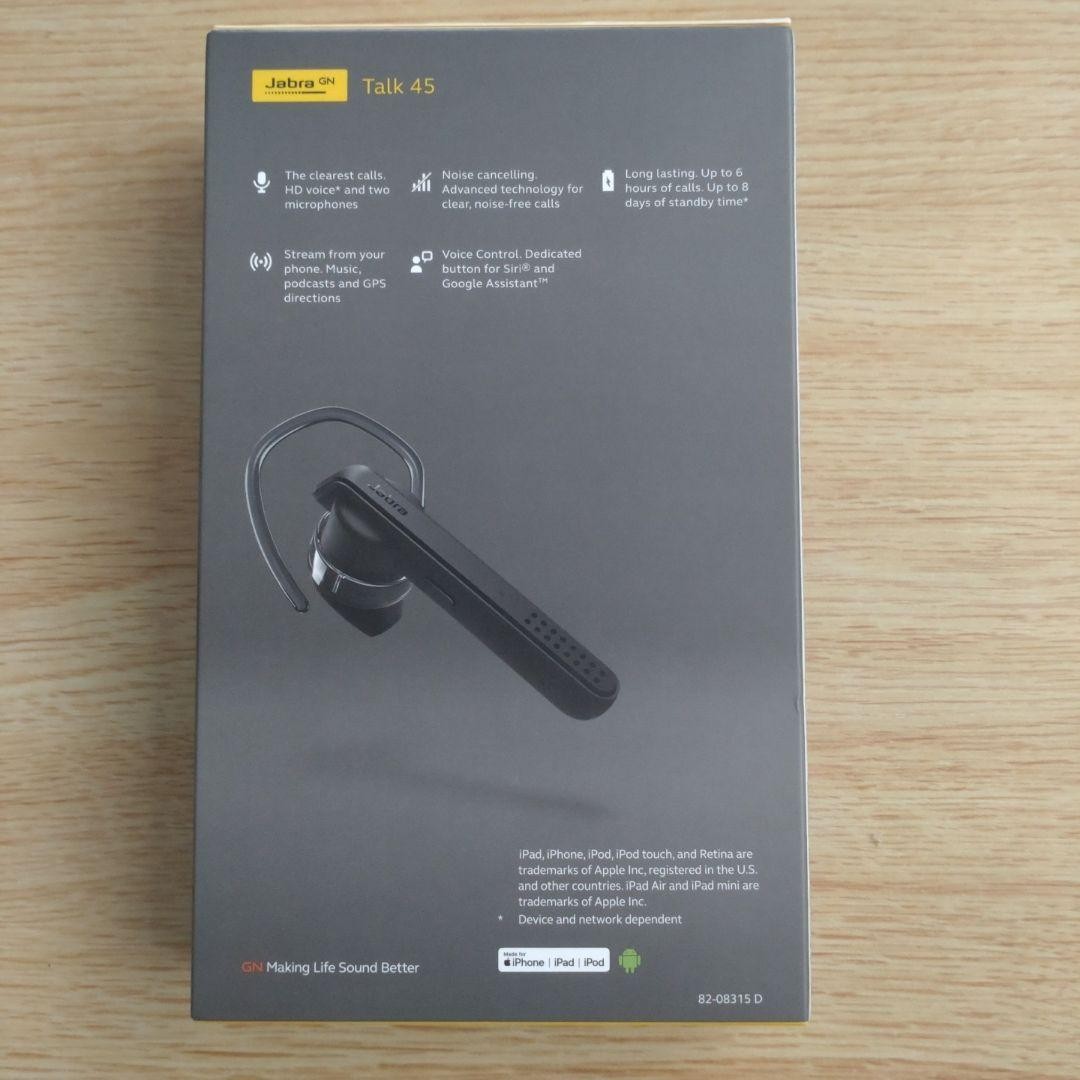 Jabra Talk 45 Bluetooth Mono Headset Black Single Ear Brand New