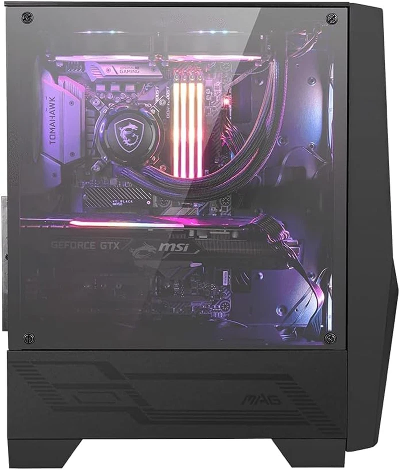 MAG FORGE 100R Mid Tower Gaming Computer Gehäuse (Schwarz, 2x 120mm ARGB PWM Lüfter, ...