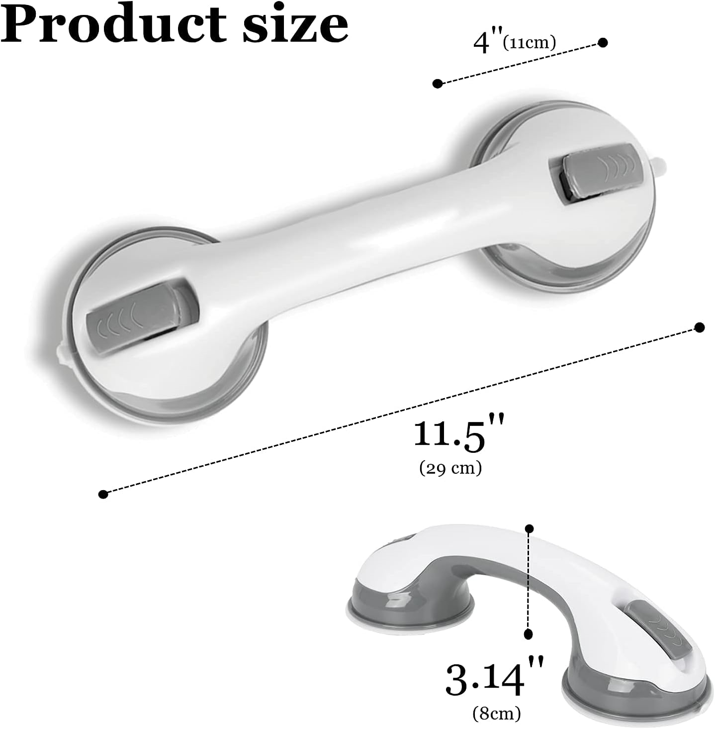 2 Pack Shower Handles 12 Shower Safety Bars Suction for Elderly