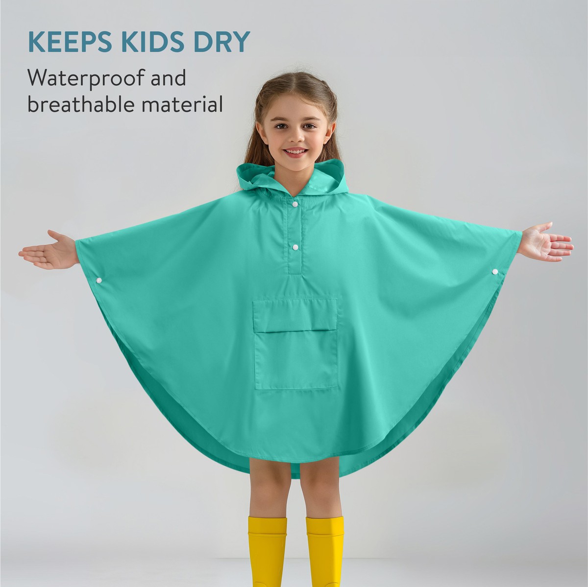 Topspitgo Poncho Impermeabile Per Bambini, 2 Pezzi, Parapioggia, Riutilizzabile, Poncho Antipioggia, Bianco, Taglia Unica - Foto 8