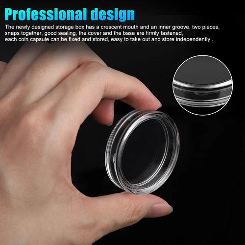 10 Pcs Coin Holder Clear Round Capsules 40.6mm for 2oz Coin Silver Round Storage - Bild 6 von 8