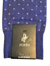 Punto Polka Dot Mens Italian Dress Socks Amethyst Purple Egyptian Cotton  10-13