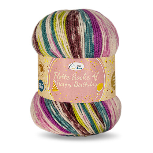 Sock yarn RELLANA Happy Birthday collection, 100g/3.5 oz- 420m/459yards - Picture 11 of 14