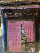 HI END ACCENTS Pink Paisley Curtains 84x48 inches NIP