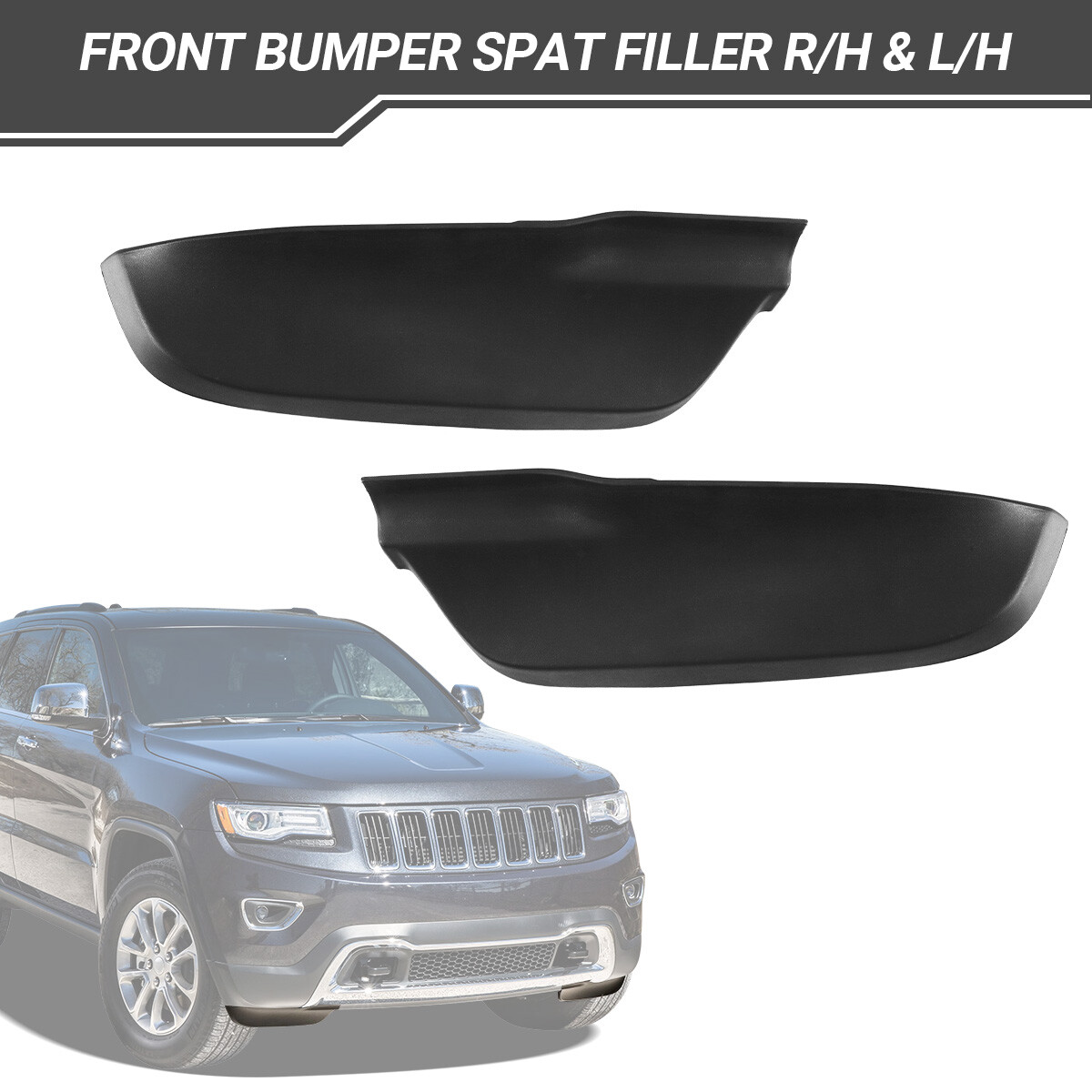 Pair Front Bumper Filler For 2014-2020 Jeep Grand Cherokee
