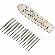 14PC Micro Tap & Die Set Screw Plate Steel Jewelry Design Repair Tool Set