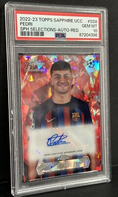 2022-23 Topps Sapphire UCL Sapphire Selections Pedri Auto Red /5