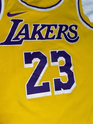 Nike LA Los Angeles Lakers #23 Lebron James Dri-fit Jersey Size 44