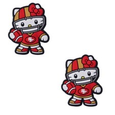 NFL San Francisco 49ers Football Kitty Crocs Shoe Charms Jibbitz - 2 pieces