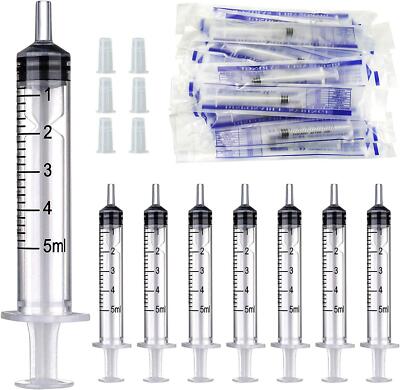 30 Stück 5 ml Spritze ohne Nadel (mit Kappe), sterile Einzelverpackung zum Messen