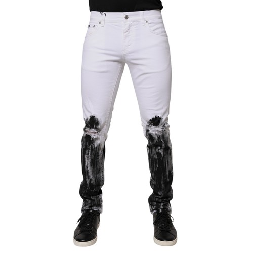 Dolce & Gabbana Jeans Foncé Gris Délavé Coton Étroit Hommes IT48/W34/M