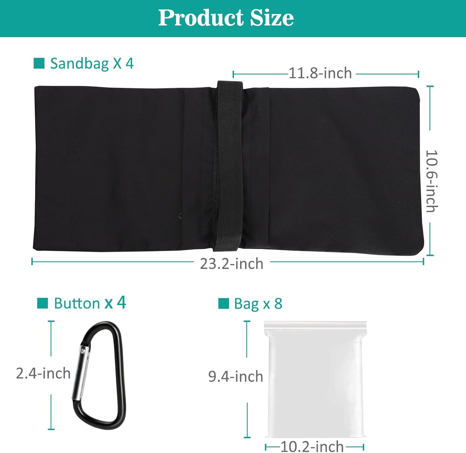 Aimosen 4 Packs Sandbags Weight Bags for Light Stand Photography Video Equipment