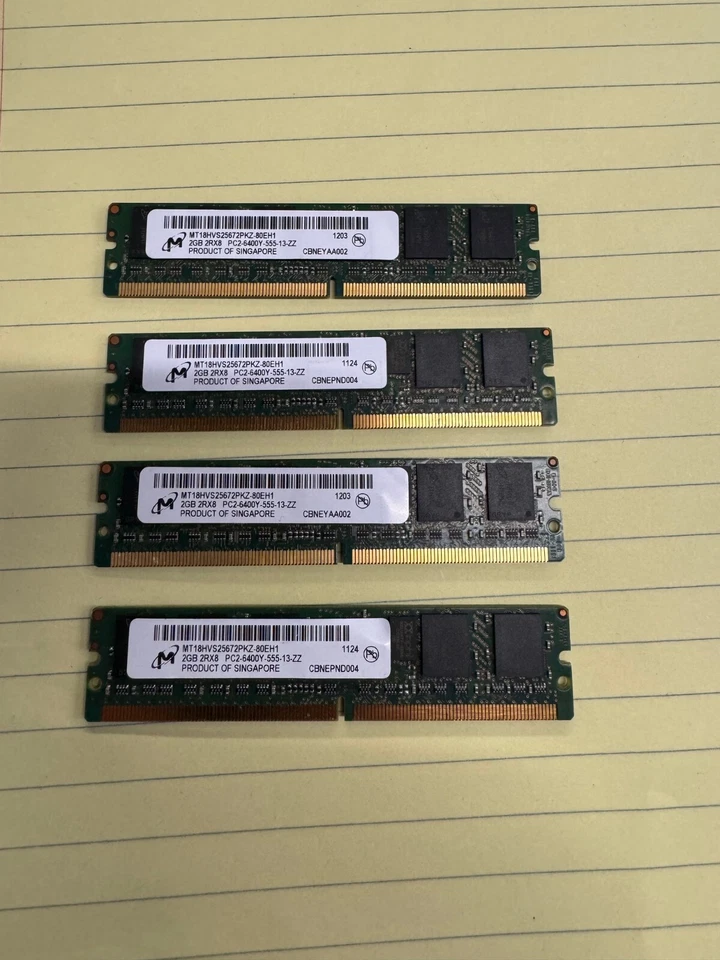 MT18HVS25672PKZ-80EH1 Micron 2GB PC2-6400 DDR2-800MHz ECC Registered CL5 244-Pin - Image 2 of 2