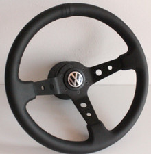 Volante adatto per VW Golf Jetta Scirocco Mk1 Mk2 Deep Dish in pelle 76-88'