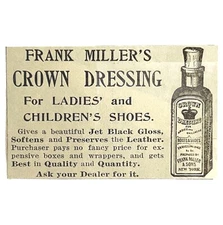 Frank Miller Shoe Crown Dressing 1894 Advertisement Victorian Polish 2 ADBN1mm
