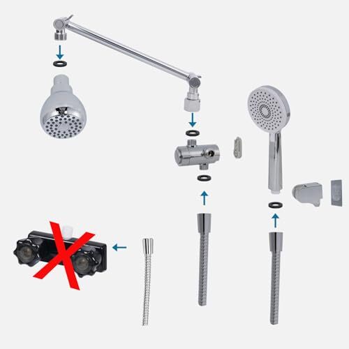ARNONJABBOK RV Shower Head 3 Setting with Rainfall Shower Head, Water