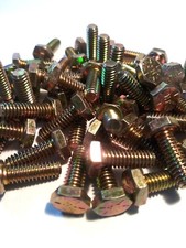 1/4-20 Hex Cap Screws / Tap Bolt, Zinc Yellow Grade 8 Alloy Steel Coarse Thread