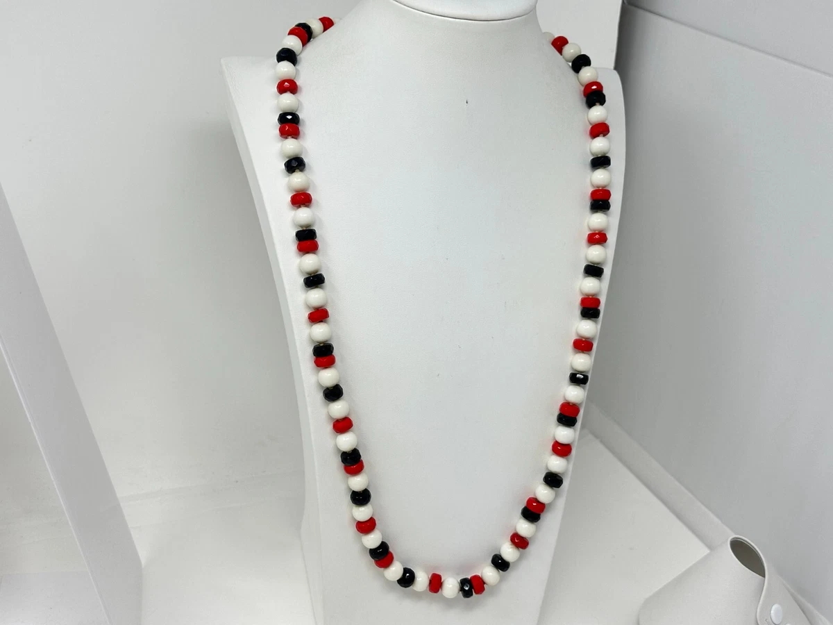 Red and white sale necklace