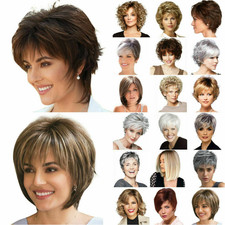 Short Straight Wavy Curly Synthetic Wigs pixie Cut Short Hair Wigs for Women