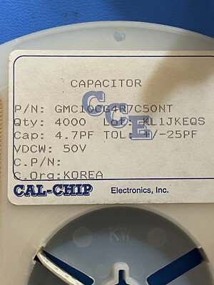 GMC10CG4R7C50NT CAPACITOR CER MULTIPLAYER 50v C0G 5.32%SNT 0603 (100 PER LOT)
