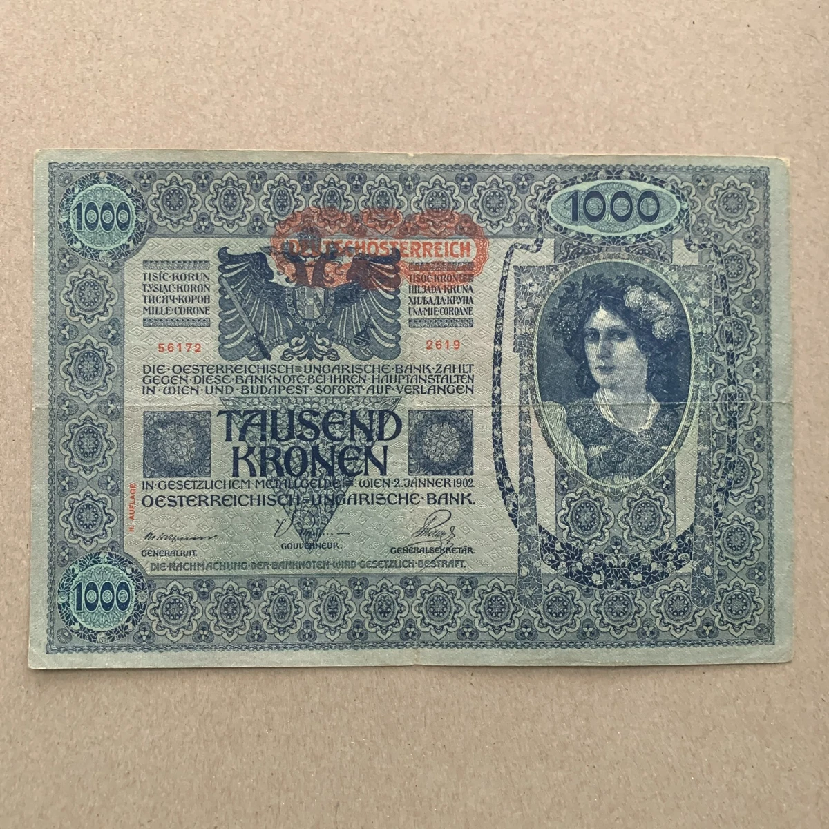 曾流通1919 年奥地利纸币| eBay