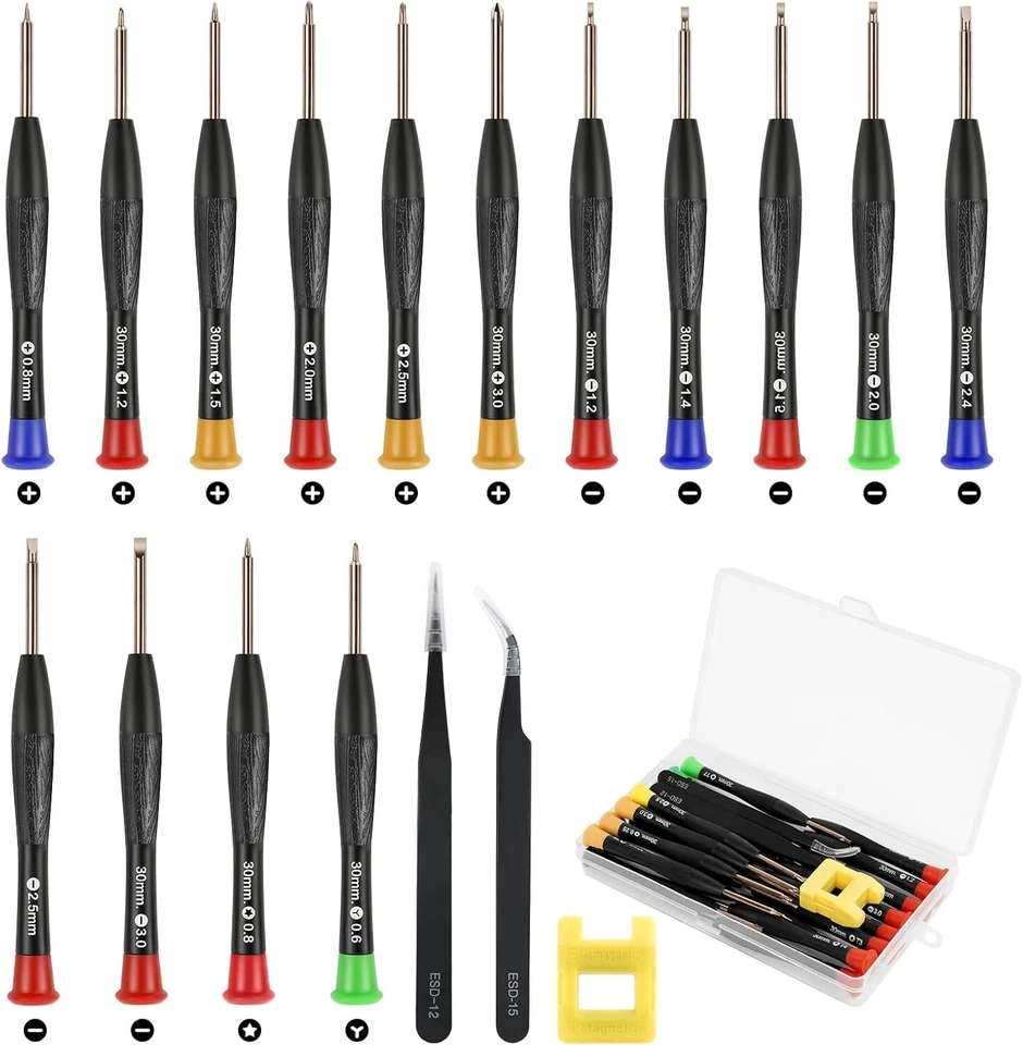 Glasses Screwdriver, 18PCS Precision Micro Repair Screwdriver Set with 2PCS Twee - Image 2 of 4