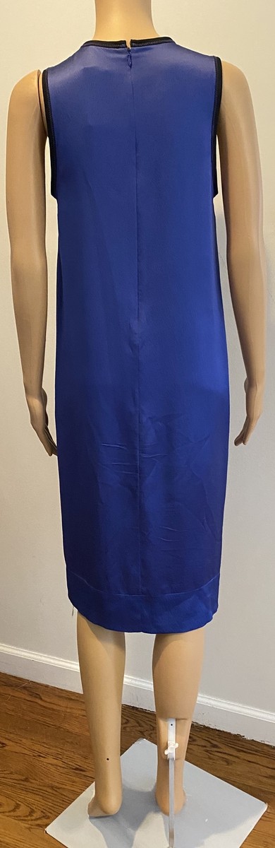 PROENZA SCHOULER Blue Silk bow shift dress SZ 4 | eBay