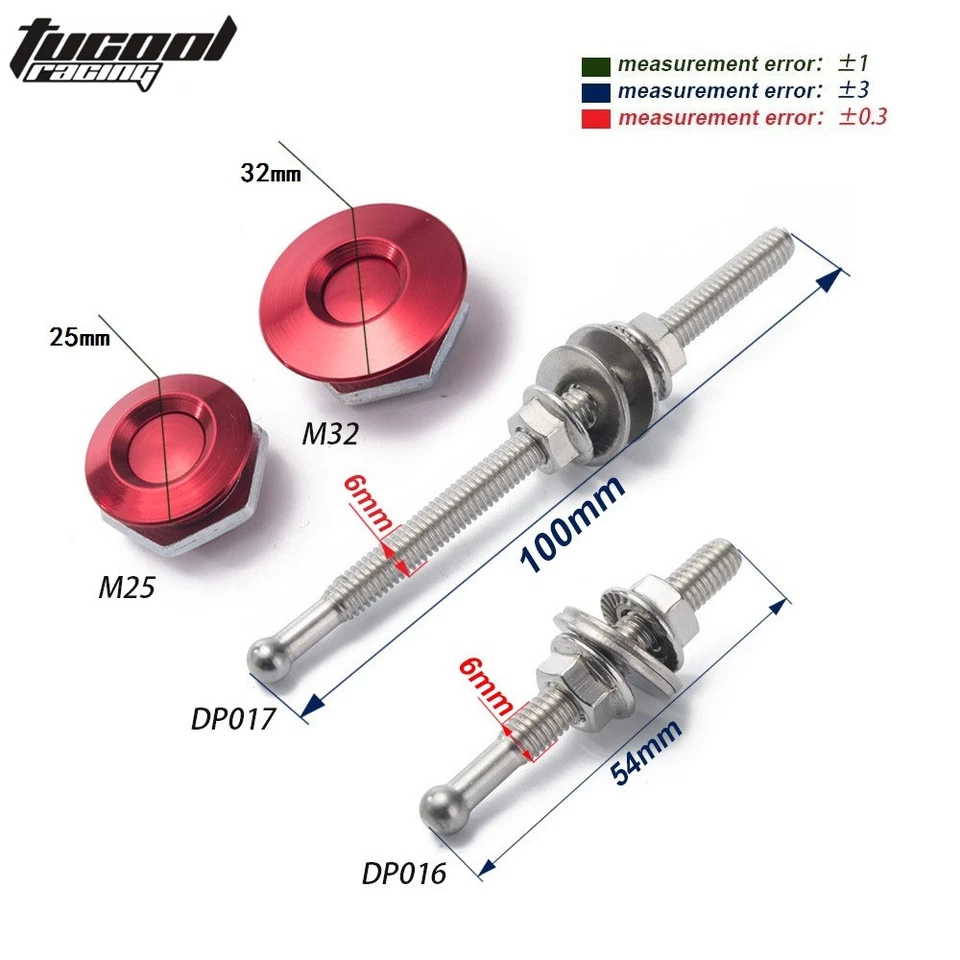Pines de capó de botón bloqueables de bajo perfil de cierre rápido de aluminio para Honda Foto 4 de 4