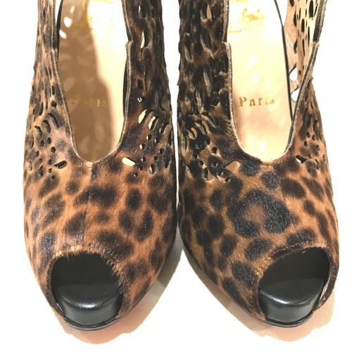UNUSED CHRISTIAN LOUBOUTIN Leopard pattern Open Toe Pumps Heels - Bild 8 von 9