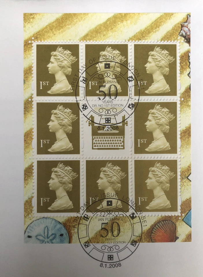 GB 2008 FDC James Bond Booklet Pane With London SE1 Pmk - FREE UK P&P! - Image 2 of 2