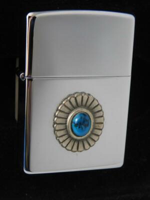 ZIPPO LIGHTER NIAGARA FALLS CANADA INDIAN TURQUOISE 1999 UNFIRED