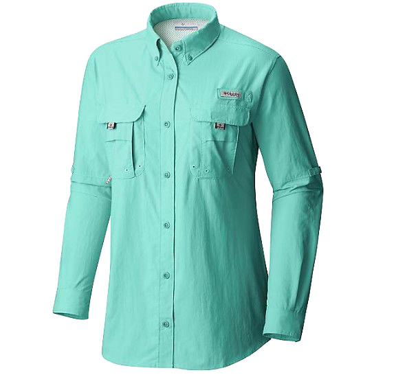 Chemise Columbia imprimé poisson manches longues boutonnée