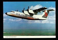 Aviation airplane chrome postcard London City Airlines Dash 7