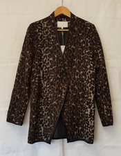Vila Leopard-print Jacket Cross-front, Leather Trim. Unworn + Tags. Size L