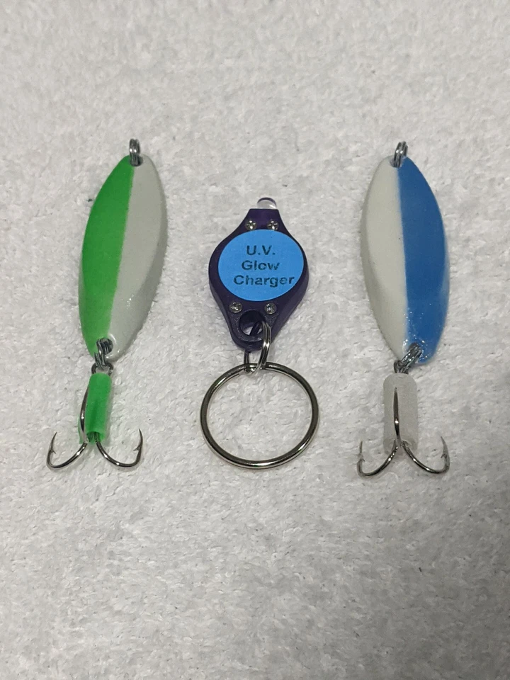  Glow in the dark Casting spoons 1ounce Acme Kastmaster Glowmate spoon challenge - Image 2 of 4