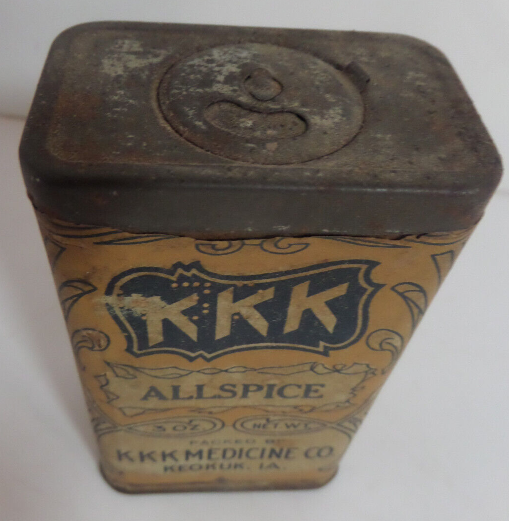 KKK brand Alspice Keokuk Iowa cardboard tin container vintage eBay