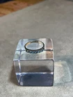 VINTAGE TOPAZ STONE THIN STACKER RING -STERLING SILVER - SIZE 7