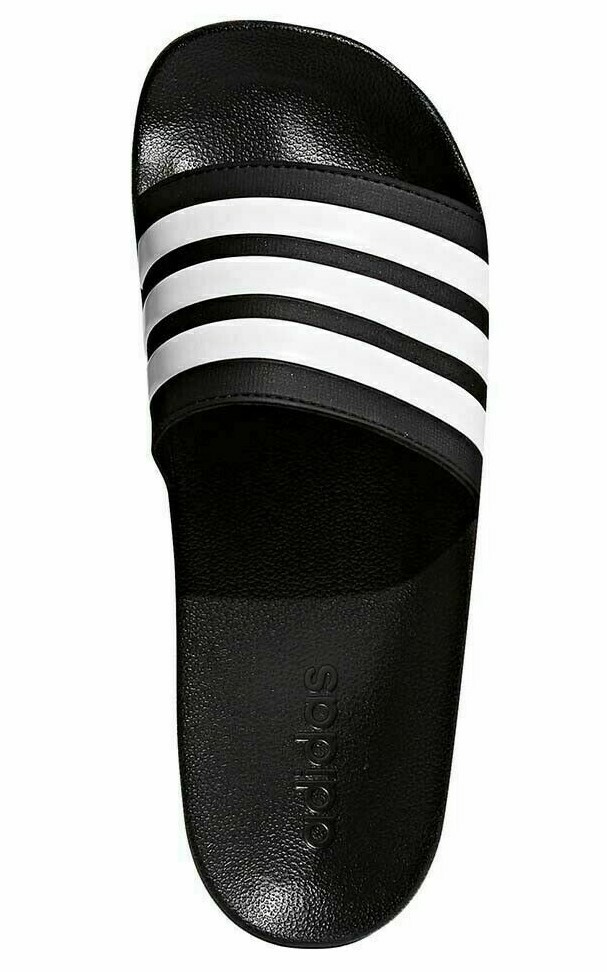 Adidas Black White Slides Sandals For Men Size 9 10 11 & 13  display picture 2