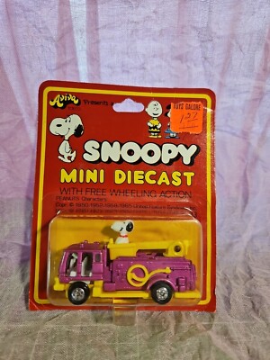 Snoopy Mini Diecast #2033 Hot Pink Fire Engine Rare | eBay