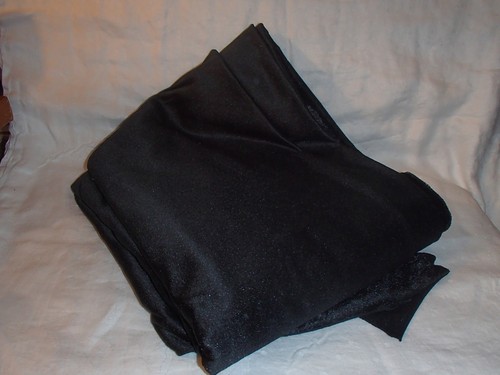 Black Velour Material Fabric 1 Large Piece 20'-6" x 4'-10" 3 Pounds 8 oz. New - Picture 2 of 4