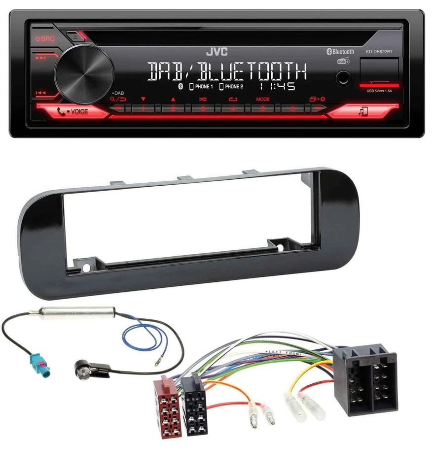 JVC CD DAB USB Bluetooth MP3 Autoradio für Fiat Panda (ab 2012) - glänzend - Bild 1 von 4