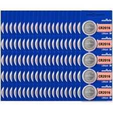 CR2016 3V Lithium Coin Cell Battery Multi-Pack - 100 Units