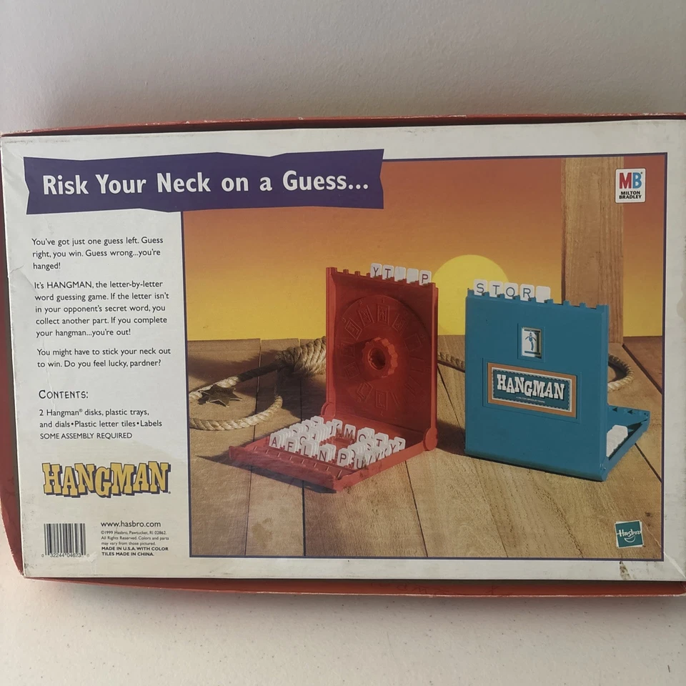 VINTAGE Hangman 100% COMPLETE Milton Bradley 1999 Words Classic Game #04623 - Image 3 of 4