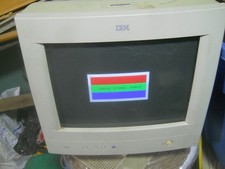 Retro IBM G54 CRT Computer Monitor 14” Color Display Gaming w/ Stand 1999