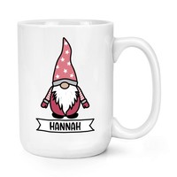 Personalisiert Gonk Gnome Pink Scandi 426Ml GroßE Tasse Weihnachtsgeschenk Funny