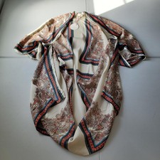 Umgee Kimono Blouse Womens M/L Multicolor Paisley Boho Open Front V Neck