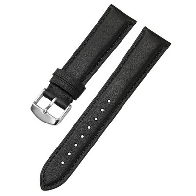 Leather Watch Band 20mm for Men and Women, Quick Release Watch Strap, Black R...