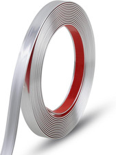 196.8" X 0.5" Brushed Silver Molding & Wall Trim, Flexible Peel and Stick Decora