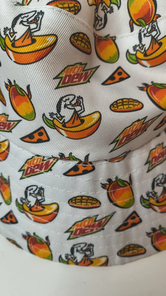 Sombrero cubo Little Caesar's Mountain Dew para hombre talla única patrón de mango blanco Foto 2 de 4